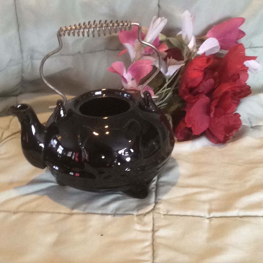 ANTIQUE BLACK  CAT CERAMIC TEAPOT 🐾♥️